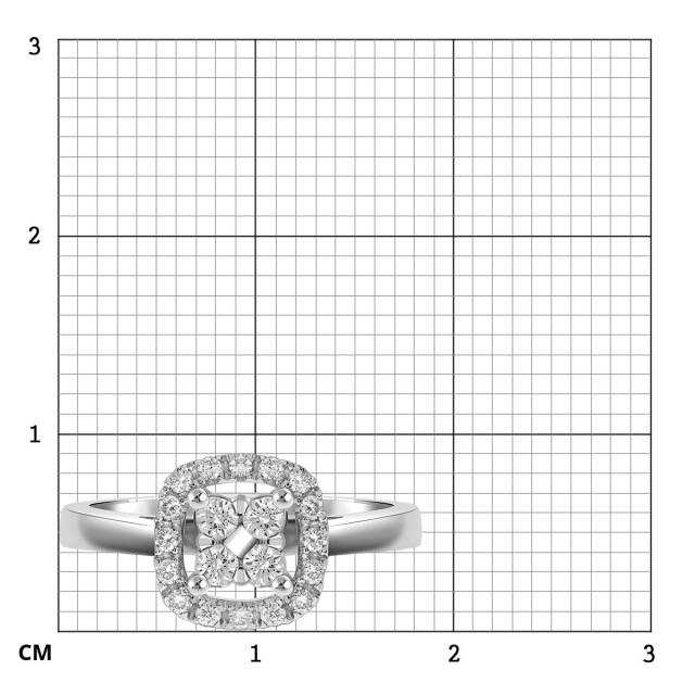 Кольцо из белого золота с бриллиантами (039706)