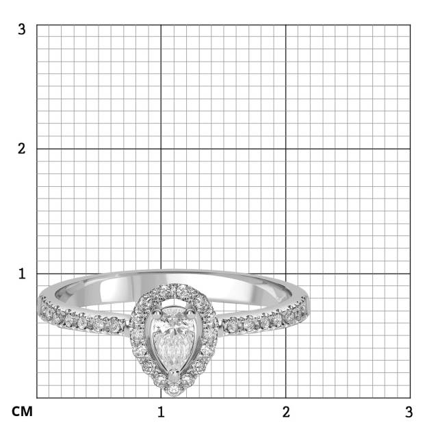 Кольцо из белого золота с бриллиантами (051290)