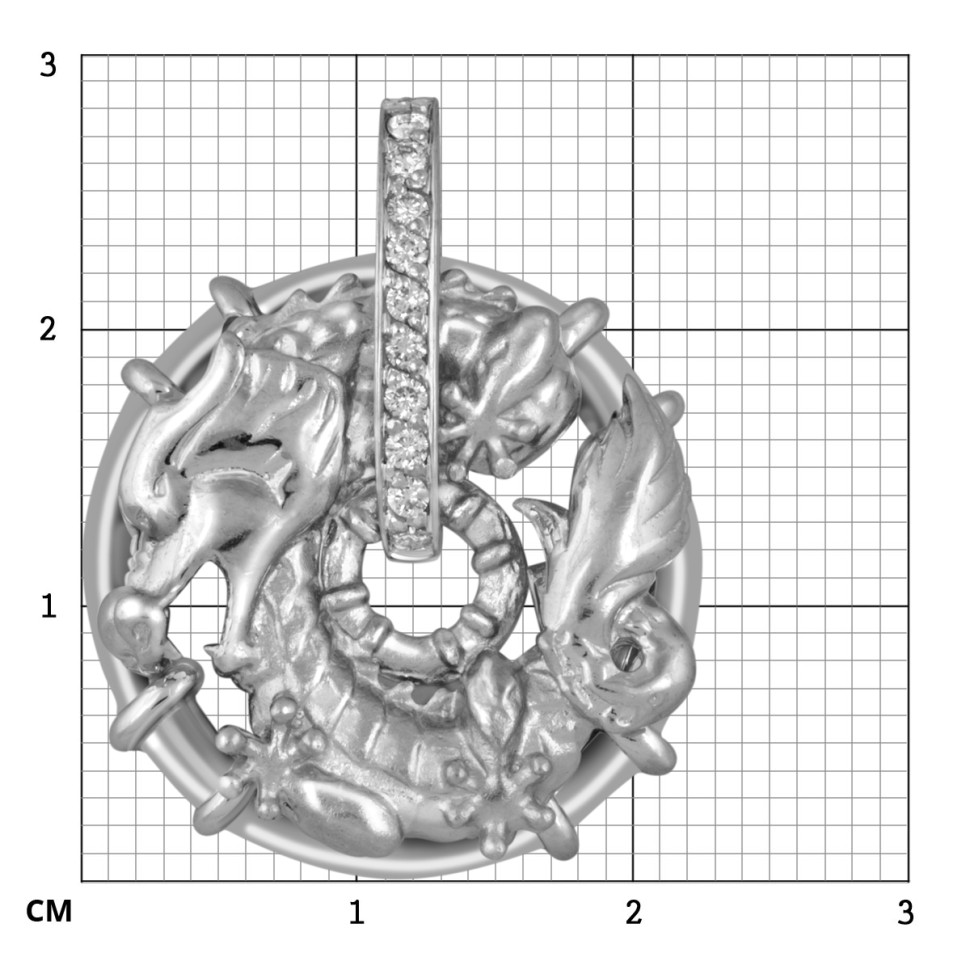 Кулон из белого золота с бриллиантами (018833)