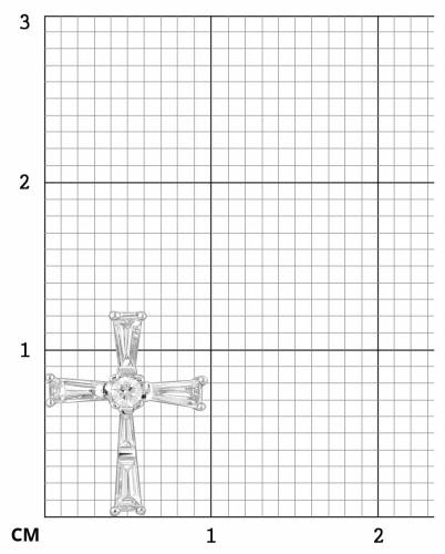 Кулон крест из белого золота с бриллиантами