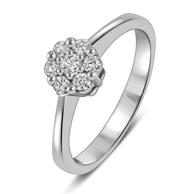 Помолвочное кольцо из белого золота с бриллиантами (025167)