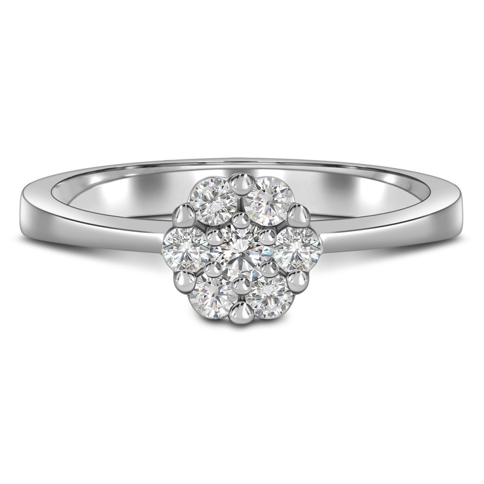 Помолвочное кольцо из белого золота с бриллиантами (025167)