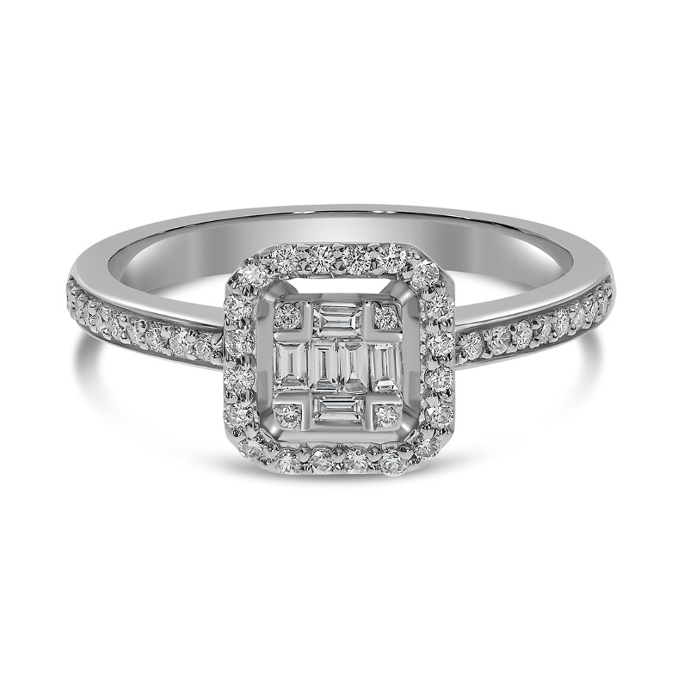 Кольцо из белого золота с бриллиантами (052672)