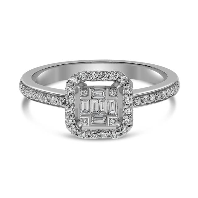 Кольцо из белого золота с бриллиантами (052672)