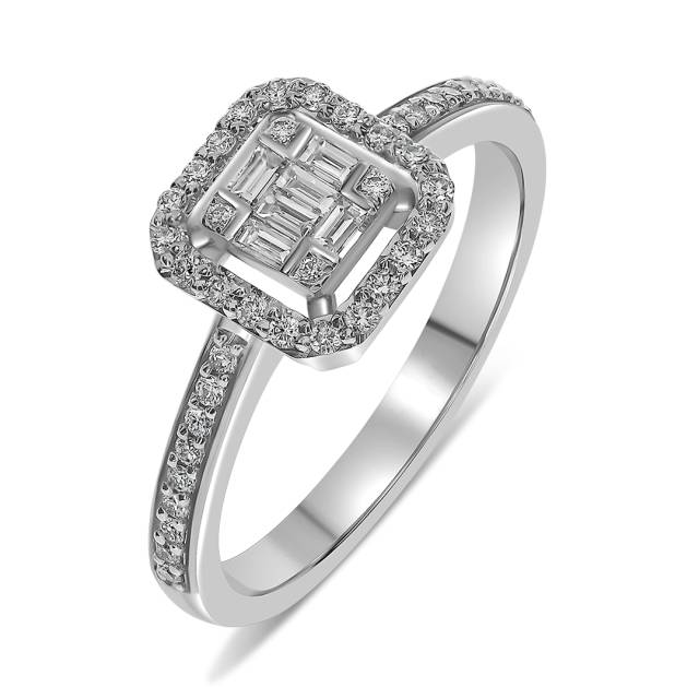 Кольцо из белого золота с бриллиантами (052672)