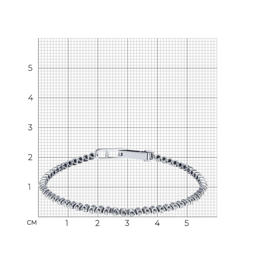 Браслет из белого золота с бриллиантами (052868)