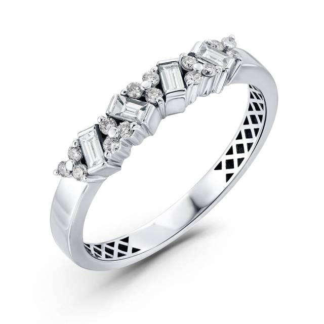 Кольцо из белого золота с бриллиантами (055031)