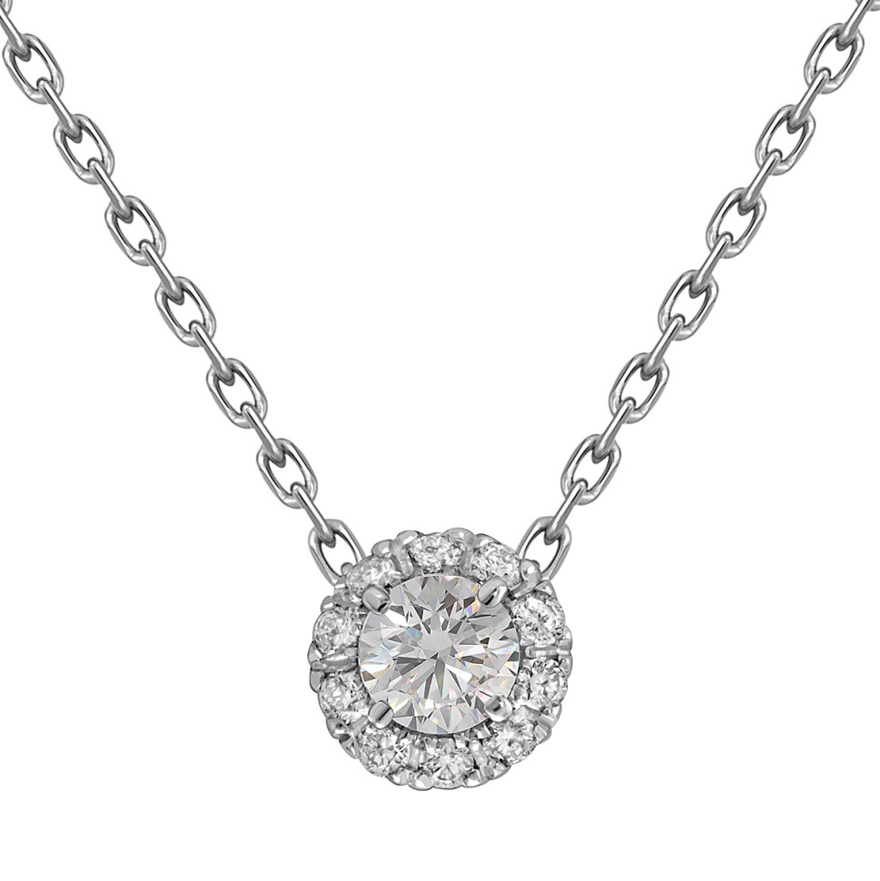 Колье из белого золота с бриллиантами (053736)