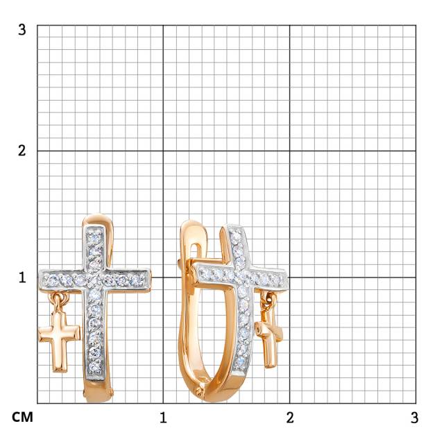 Серьги из красного золота с бриллиантами (054021)