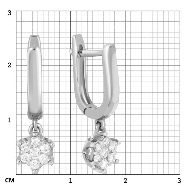 Серьги из белого золота с бриллиантами (039702)