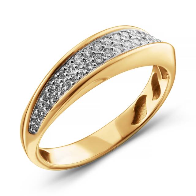 Кольцо из жёлтого золота с бриллиантами (063800)