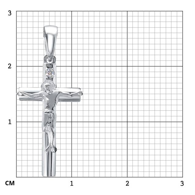 Кулон крест из платины с бриллиантом (051396)
