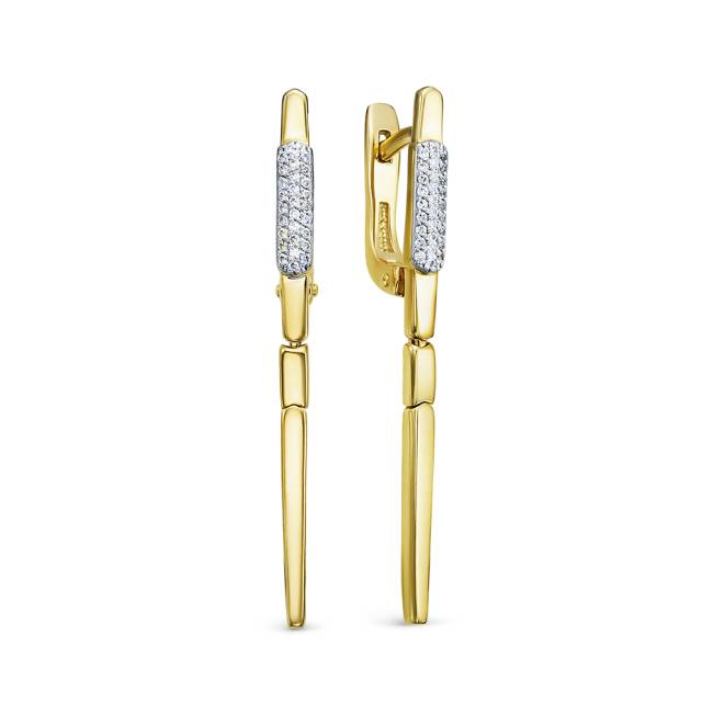 Серьги из жёлтого золота с бриллиантами (051148)