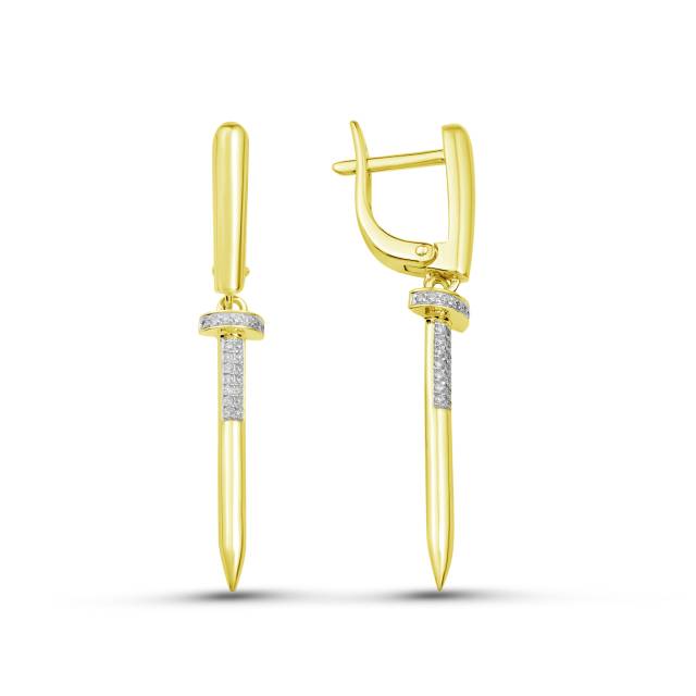 Серьги из жёлтого золота с бриллиантами (058805)