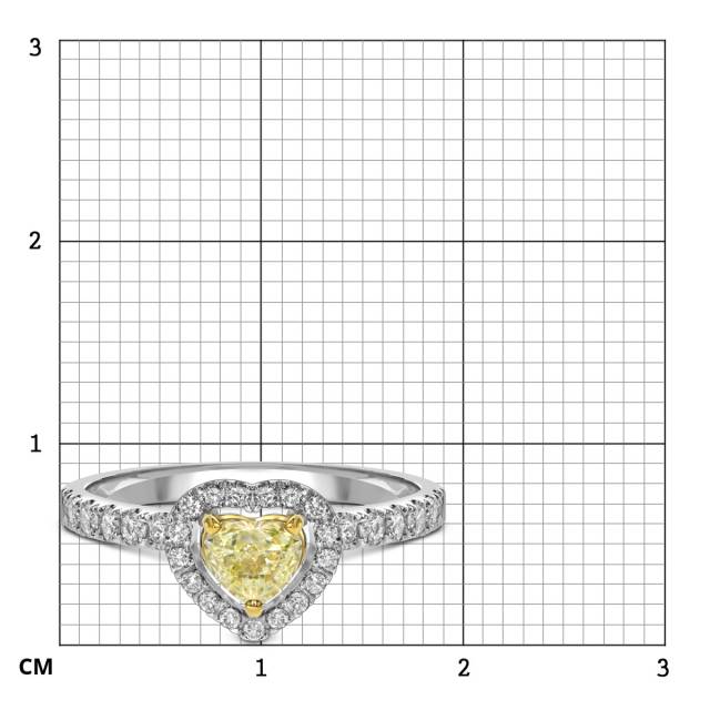 Помолвочное кольцо из белого золота с бриллиантами "Сердце" (059114)