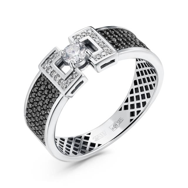 Кольцо из белтого золота с бриллиантами (052917)