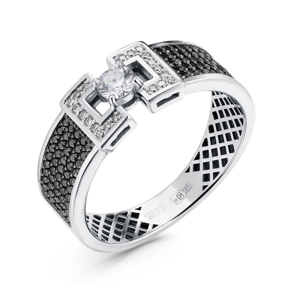 Кольцо из белтого золота с бриллиантами (052917)