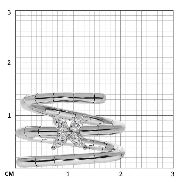 Кольцо из белого золота с бриллиантами (060133)
