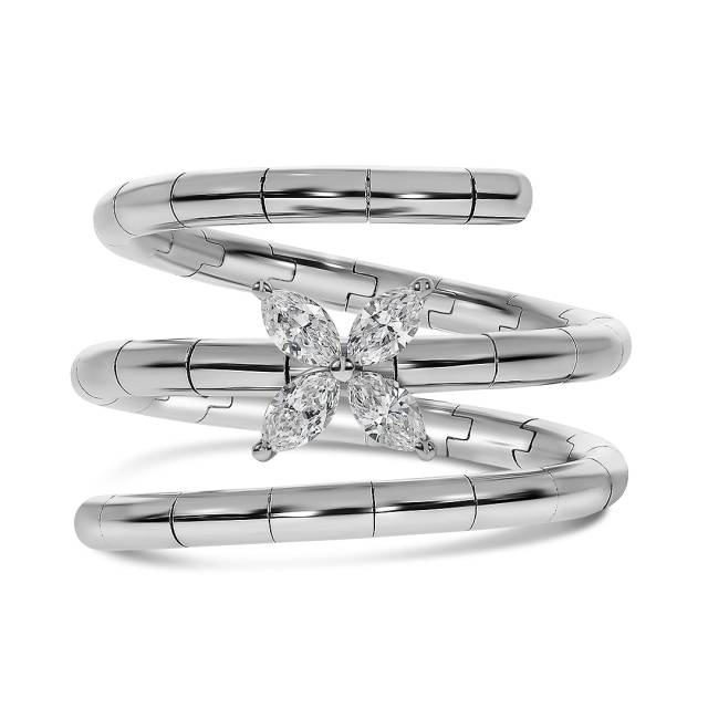 Кольцо из белого золота с бриллиантами (060133)