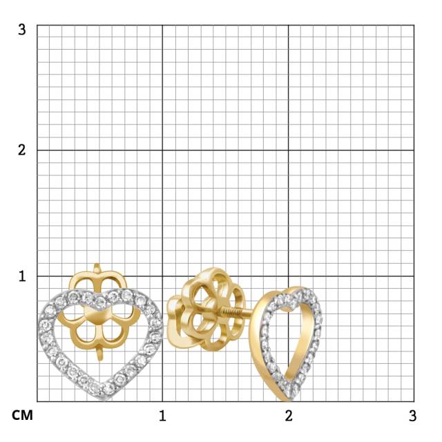 Серьги пусеты из жёлтого золота с бриллиантами (046336)