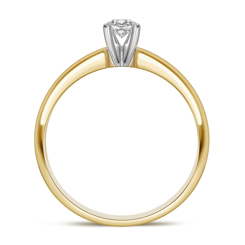 Помолвочное кольцо из комбинированного золота с бриллиантом (049492)