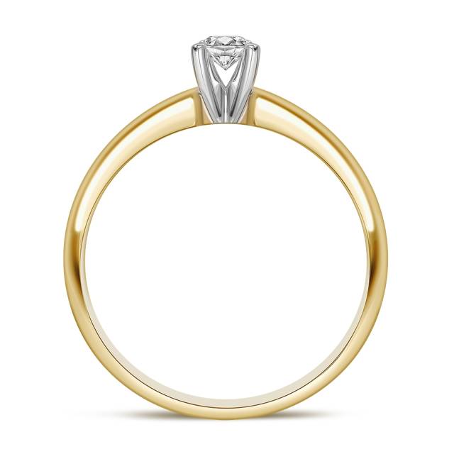 Помолвочное кольцо из комбинированного золота с бриллиантом (049492)