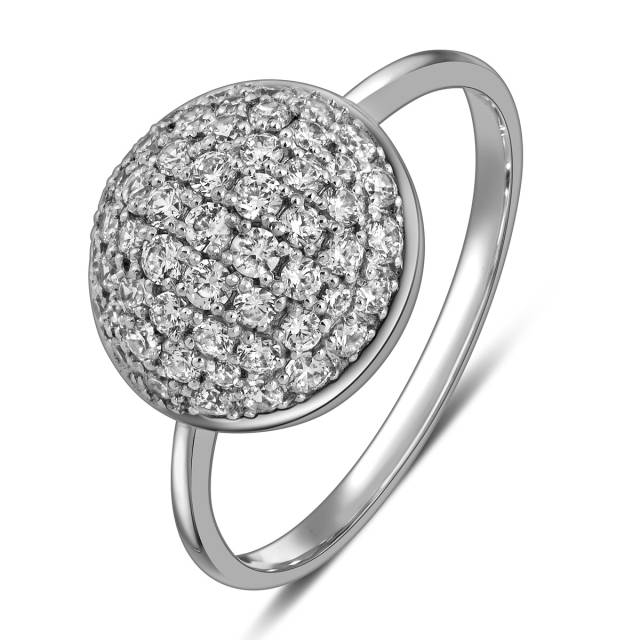Кольцо из белого золота с фианитами (023055)