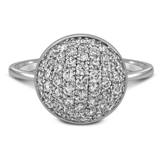 Кольцо из белого золота с фианитами (023055)