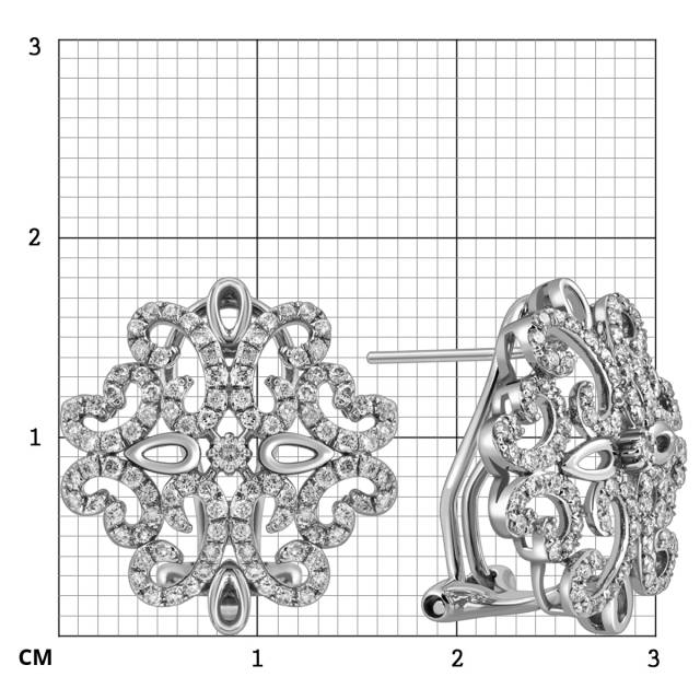 Серьги из белого золота с бриллиантами (025961)