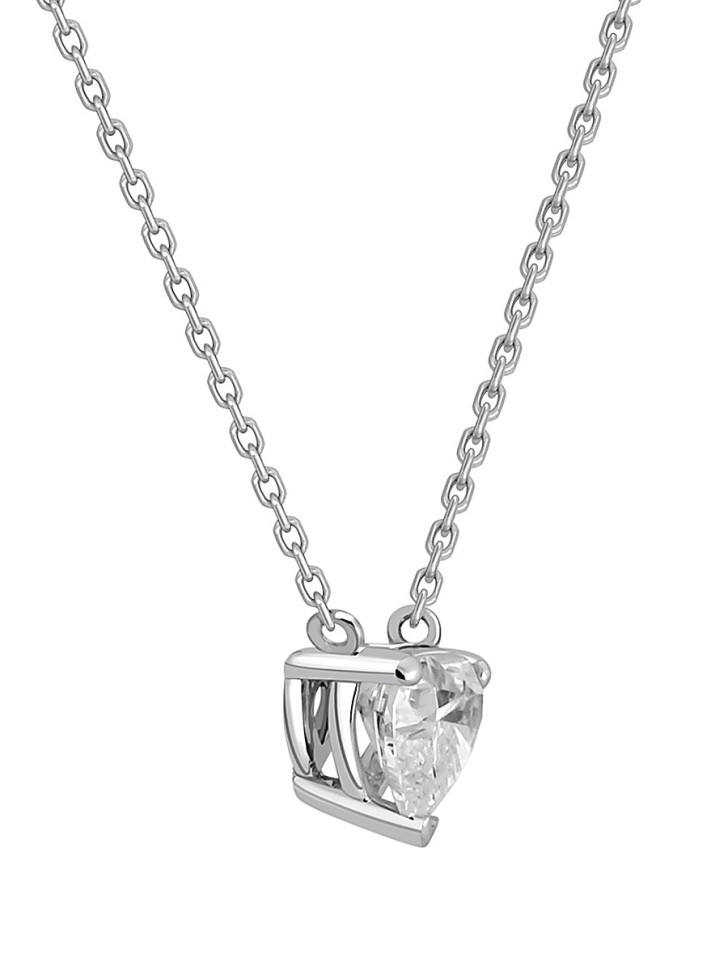 Колье из белого золота с бриллиантом Сердце (049540)