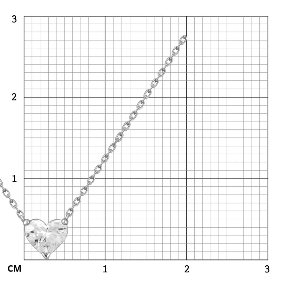 Колье из белого золота с бриллиантом Сердце (049540)