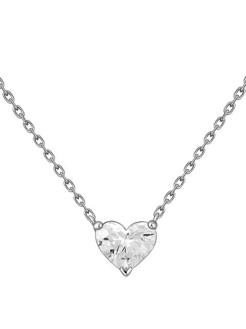 Колье из белого золота с бриллиантом Сердце (049540)