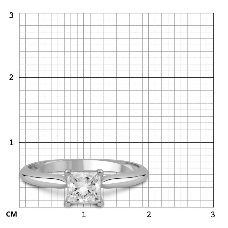 Помолвочное кольцо из белого золота с бриллиантом (049232)