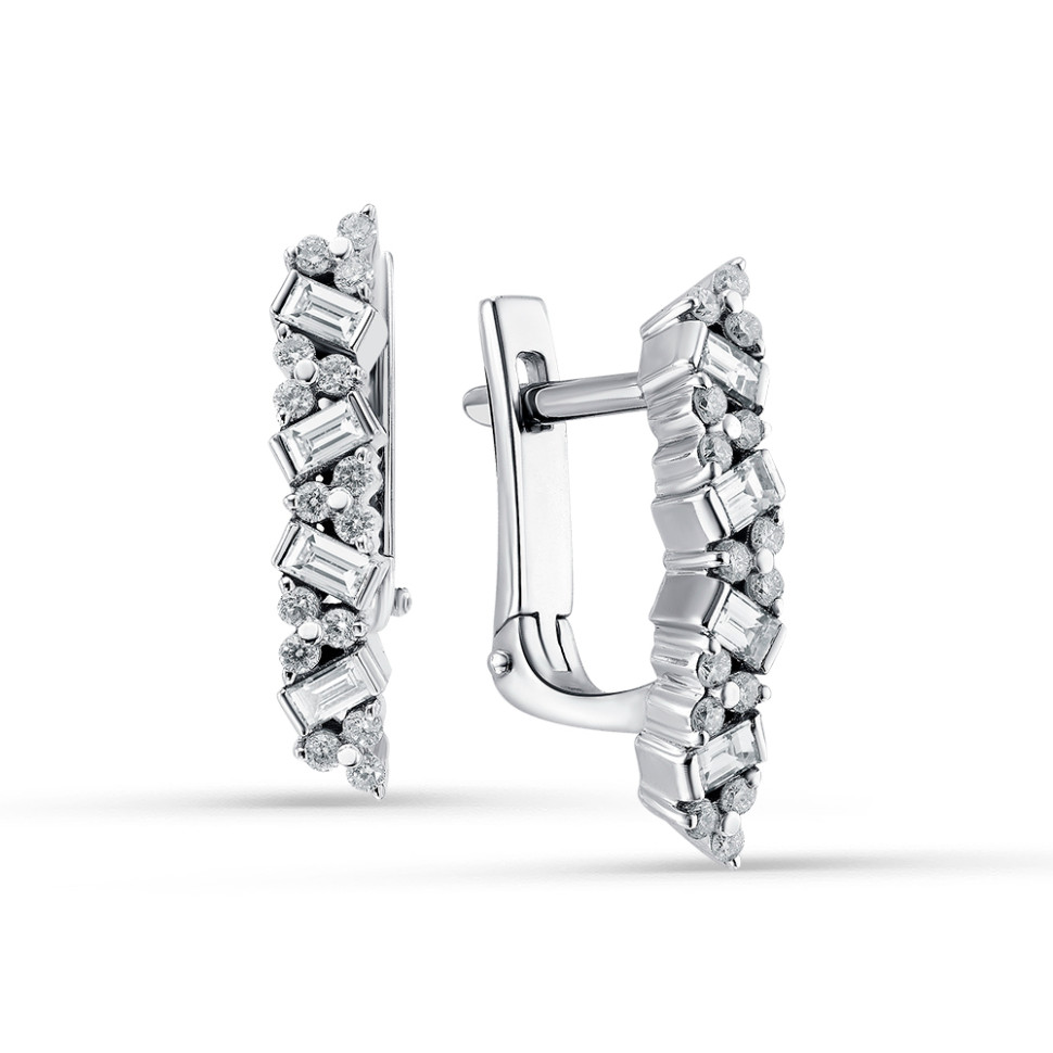 Серьги из белого золота с бриллиантами (055033)