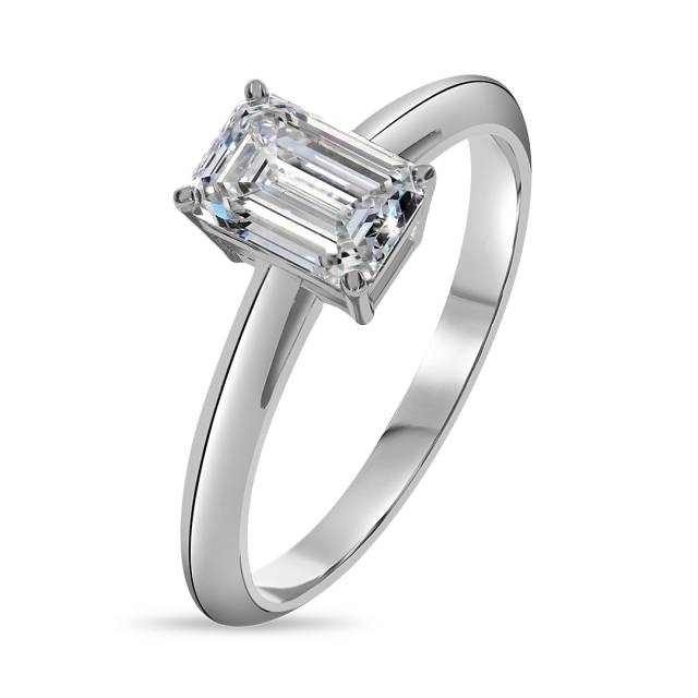 Помолвочное кольцо из белого золота с бриллиантом (050858)