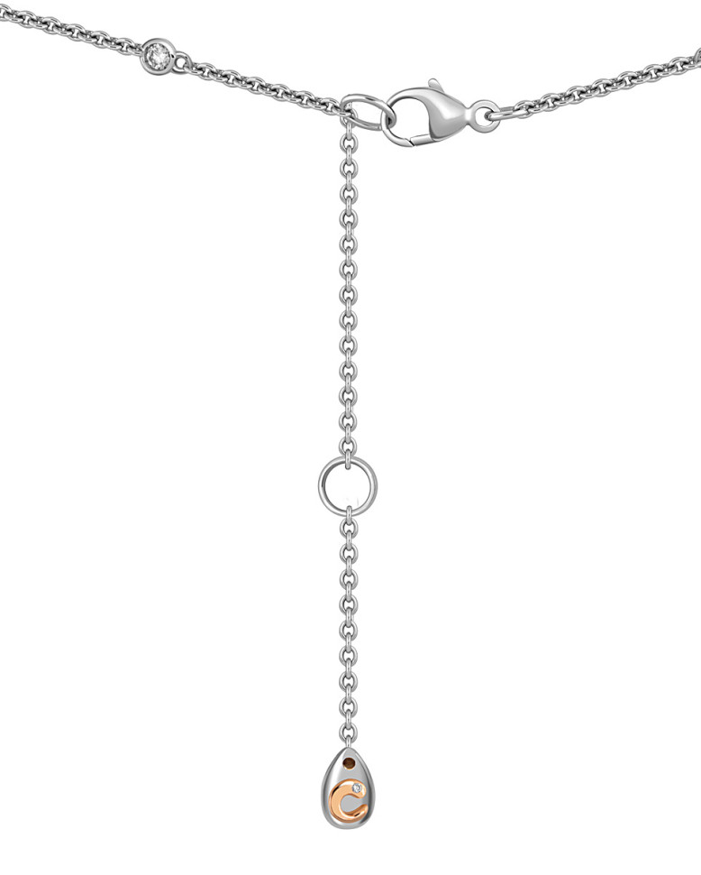 Колье из белого золота с изумрудом и бриллиантами 