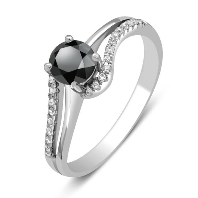Помолвочное кольцо из белого золота с бриллиантами (040885)