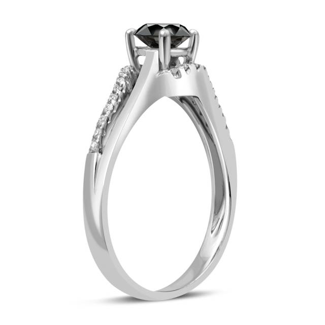 Помолвочное кольцо из белого золота с бриллиантами (040885)