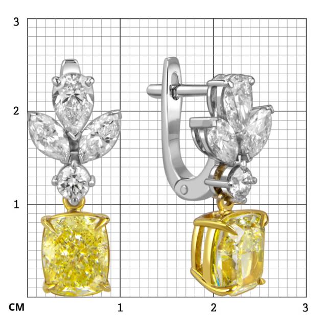 Серьги из белого золота с бриллиантами (059681)