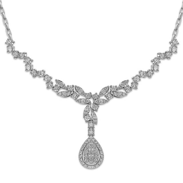 Колье из белого золота с бриллиантами (061615)