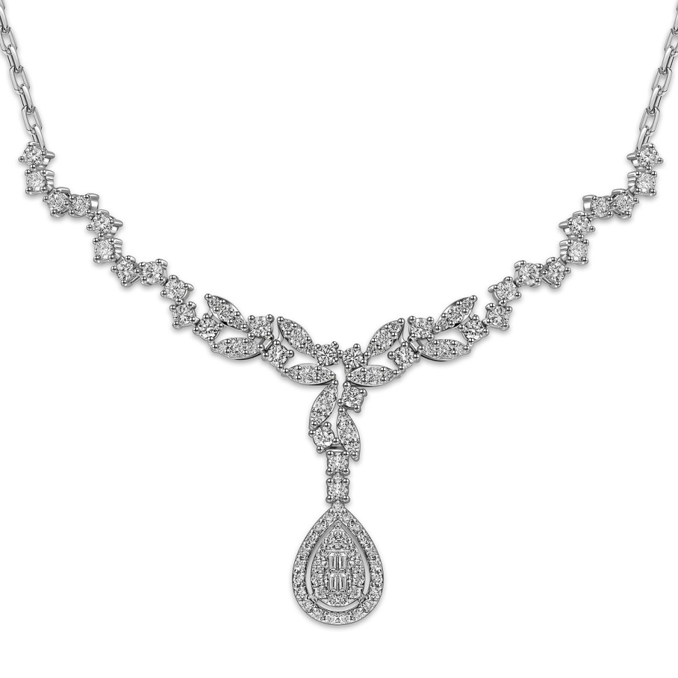 Колье из белого золота с бриллиантами (061615)