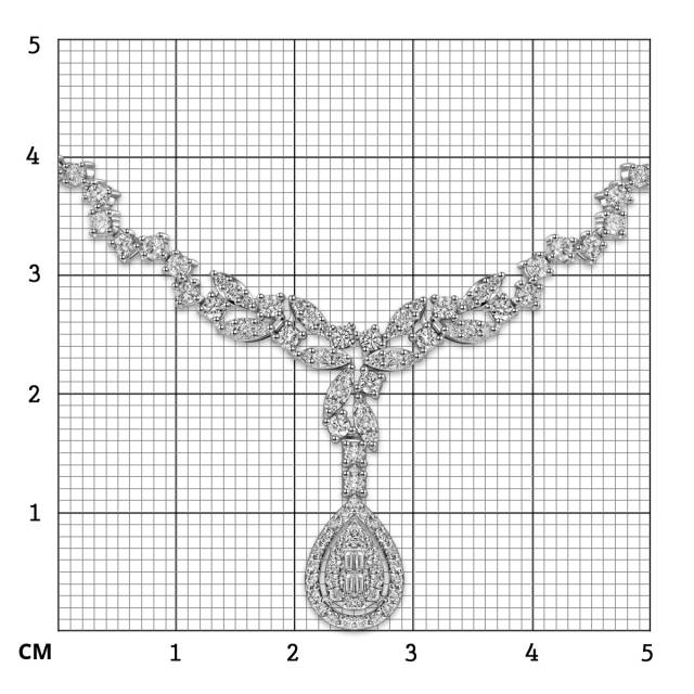 Колье из белого золота с бриллиантами (061615)