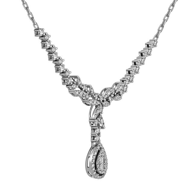 Колье из белого золота с бриллиантами (061615)