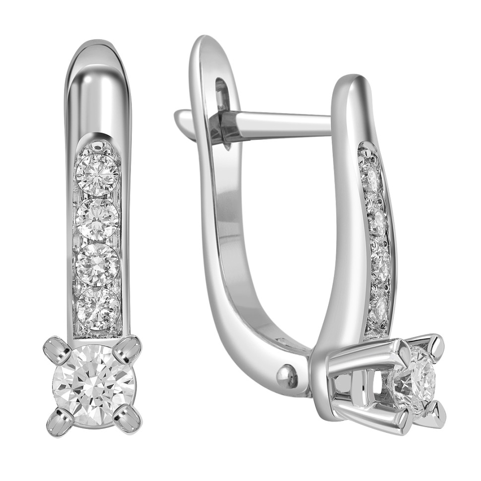 Серьги из белого золота с бриллиантами (039591)