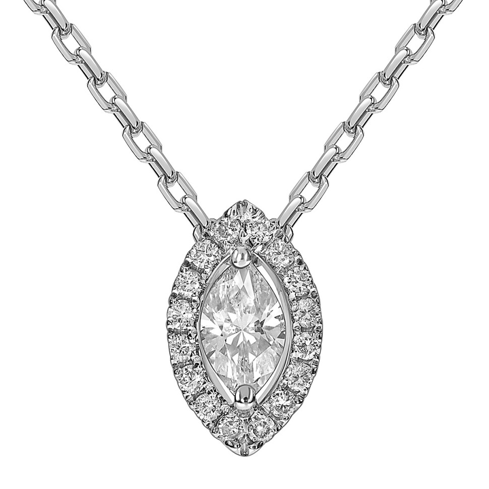 Колье из белого золота с бриллиантами (059123)