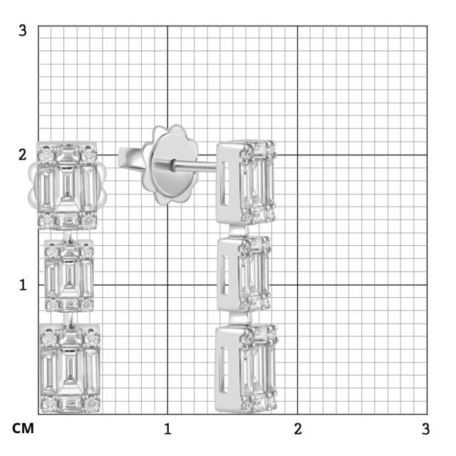 Серьги из белого золота с бриллиантами (047296)