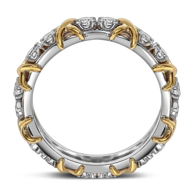 Кольцо из комбинированного золота с бриллиантами (044904)