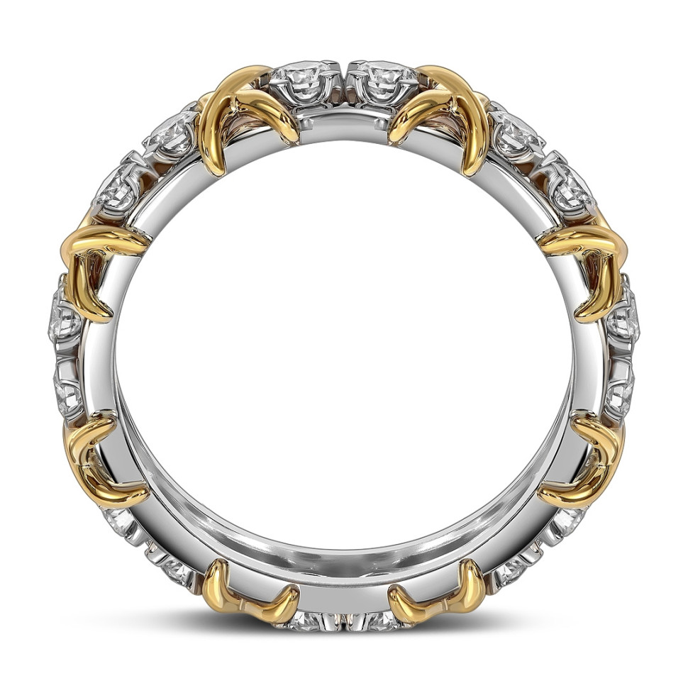 Кольцо из комбинированного золота с бриллиантами (044904)