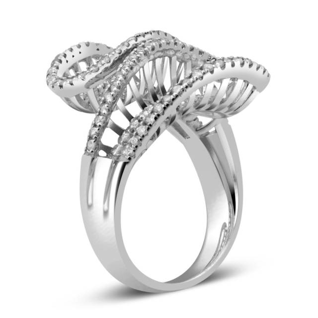 Кольцо из белого золота с бриллиантами (028315)