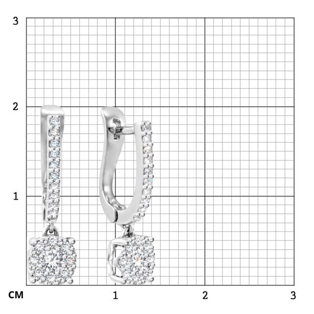 Серьги из белого золота с бриллиантами (050668)